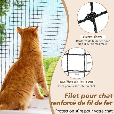 Cat Balcony Net without Drilling, 3 x 2 m, 4 x 2 m, 5 x 2 m, 6 x 2 m, 8 x 2 m, 10 x 2 m, 4 x 3 m, 6 x 3 m, 8 x 3 m, 10 x 3 m, 16 x 3 m Cat Protection Net with Adhesive Hooks, Silicone, Balcony Net
