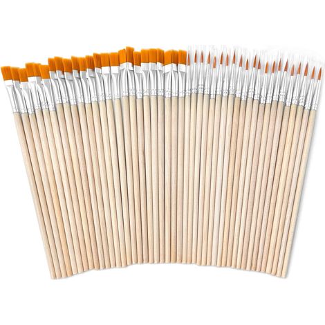 40 Pieces Artist Brushes with Wooden Handle for Acrylic Painting, Detailing and Art Painting (1/5)