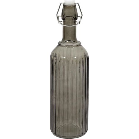 Bouteille à clapet 1L en verre teinté gris (1/4)