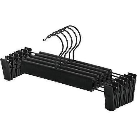 Lot de 10 cintres métalliques pour pantalons et jupes, avec 2 supports réglables. (1/5)