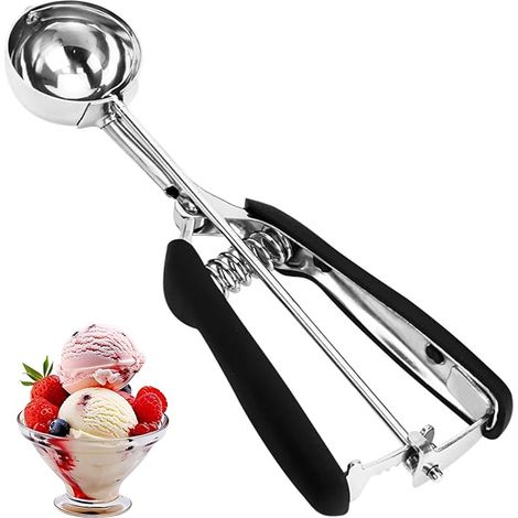 Paletta per gelato in acciaio inox 304, 5 cm, nero, 2 pezzi (1/5)