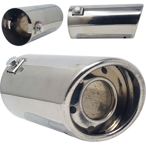 TRADE SHOP - Terminale Marmitta Auto Tubo Scarico Ovale Cromato Lm 76342 Dr - (1/4)