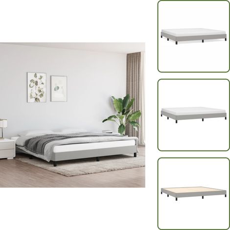 Cama de madera contrachapada - vidaXL Cama sin colchón tela gris claro 200x200 cm - Cama de dormitorio