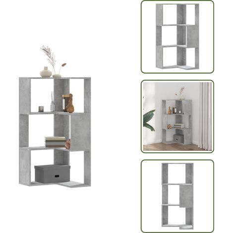 Libreria per angolo - vidaXL Libreria Angolare 3 Ripiani Grigio Cemento 50x50x102 cm Legno - Libreria per soggiorno