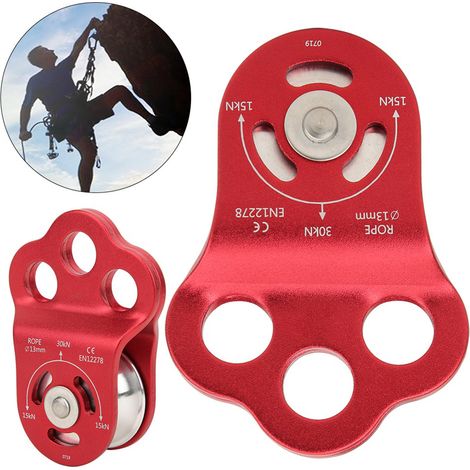 Poulie triple trou pour escalade, arborisme et randonnée alpine (1/5)