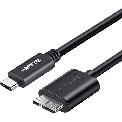 Câble USB-C vers micro USB-B 3.0 – 2 mètres – Noir – Chargement et transfert de données (1/5)