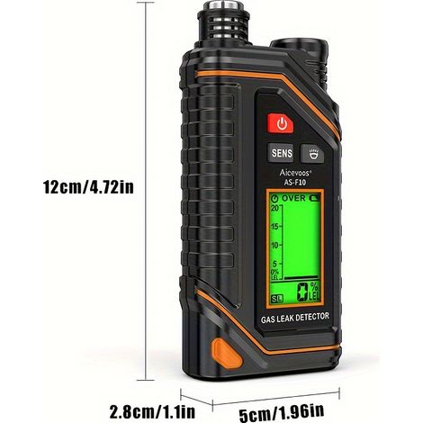 Détecteur de Fuite de Gaz Combustible Rechargeable avec Affichage Numérique – Testeur Haute Sensibilité pour Gaz Naturel, Méthane et Gaz Inflammables (1/5)
