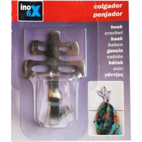 FPLUS colgador niquel inofix 3750 , Colgador para atornillar inox Medida.66x41x42 mm
