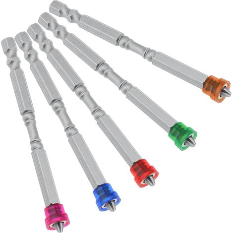 BEBUSINGOTO Stück magnetische PH2-Kreuzschlitz-Schraubendreher-Bits mit Sechskantschaft, S2-Stahl, 100 mm, rutschfeste Schraubendreher-Bits