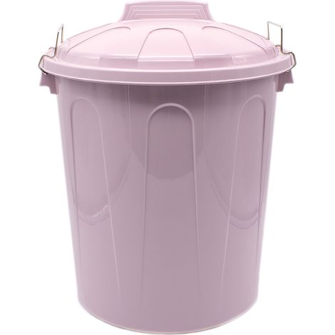 Cubo basura plastico comunidad con tapa 21 Litros Rosa claro (1/4)