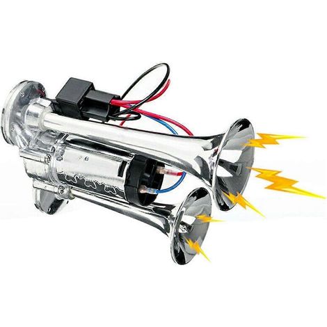 Klaxon double super fort 12V 600Db - Électrovanne - Voiture/bateau/camion (1/5)