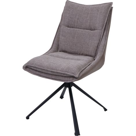 Chaise de salle à manger HWC-N71, chaise de cuisine, pivotante tissu / textile (420g/m2) é (1/2)