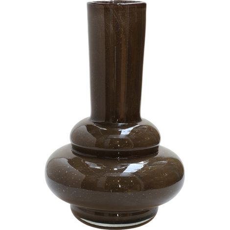 Vase Décoratif en Verre Épais Marron Foncé Fait Main pour Décoration d'Intérieur - PANGIVO (1/3)