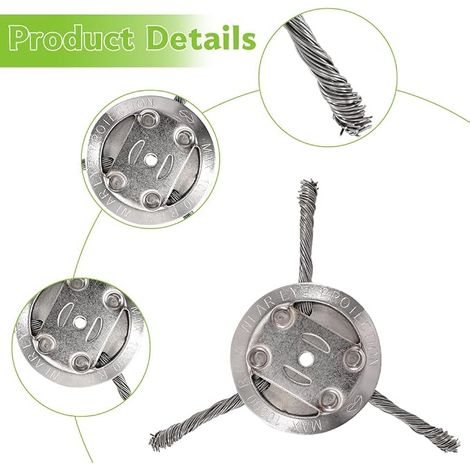 brosses de désherbage pour débroussailleuse Tête de brosse en acier alésage de 5 mm Brosse métallique avec forme conique pour les joints de pavés (1/4)