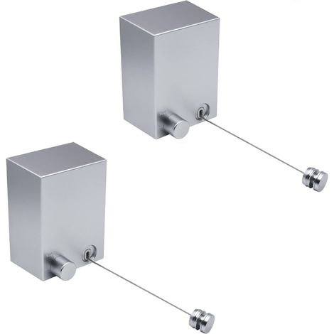 2 Pièces Corde à Linge Rétractable 4.2m Fil à Linge Qui, Ensemble de Corde à Linge Acier à Enrouleur Robuste pour L'intérieur et Le Jardin Étendoir à Linge (1/5)