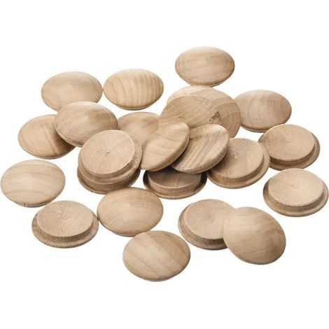 Bouchon Bouton Bois SOURCING MAP 25Pcs 35x30mm Hêtre Couvre-Trous Vis Couvercle Décoratif pour Escalier Chaise Meuble Menuiserie (1/5)