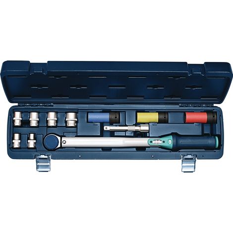 TECWERK Drehmomentschlüsselset 12-tlg.40-200 Nm 1/2 Zoll 9 Einsätze/Verlängerung TECWERK