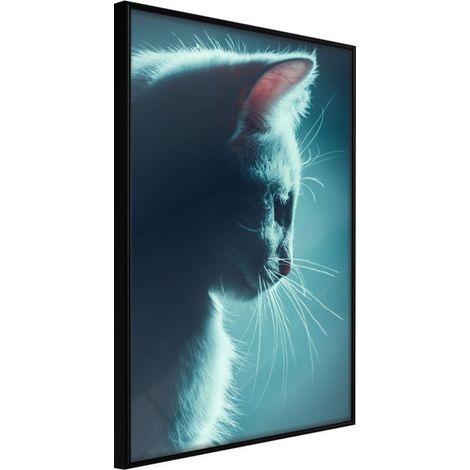 Affiche Murale Encadrée "Adorable Furball" 30 x 42 cm Noir