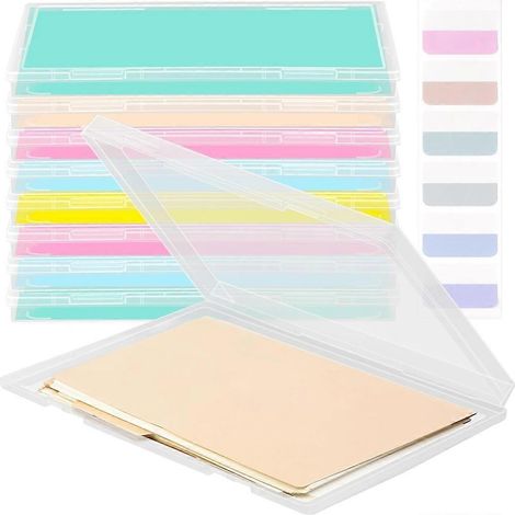 Lot de 8 boîtes de rangement en plastique avec étiquettes autocollantes - Organiseur de documents A4 pour le bureau, la maison et l'école (1/5)