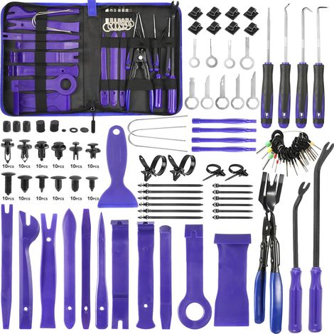342 Pièces Outils De DéMontage De Garnitures Trousse, Installation Garniture Intérieure Outils avec Rivet Clips Plastique pour Voiture Porte Panneau Tableau de Bord (1/5)