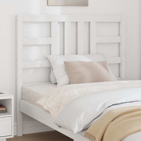 Tête de lit Blanc 106x4x100 cm Bois massif de pin (1/5)