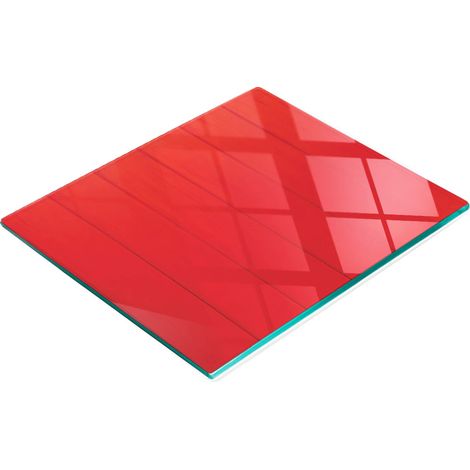 Elegante e resistente tagliere da cucina in vetro con motivo effetto legno, 60x52 cm. (1/5)