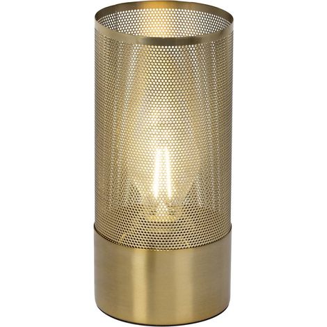 BRILLIANT Lampe Gracian Tischleuchte messing gebürstet 1x A60, E27, 60W, g.f. Normallampen n. ent. Für LED-Leuchtmittel geeignet Mit Schnurzwischenschalter (1/2)