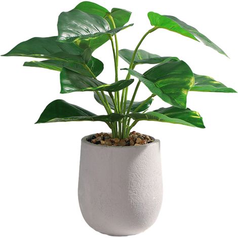 1 Planta artificial, follaje tropical realista, maceta de cerámica y plástico, decoración de interiores para sala de estar u oficina. (1/5)
