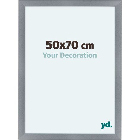 yd. - Cadre photo 50x70 - Aluminium Brosse - MDF - Como (1/5)