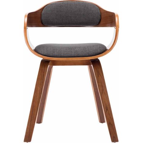 Chaise de salle à manger,Chaise de cuisine Gris foncé Tissu et bois courbé CFW32264 (1/5)