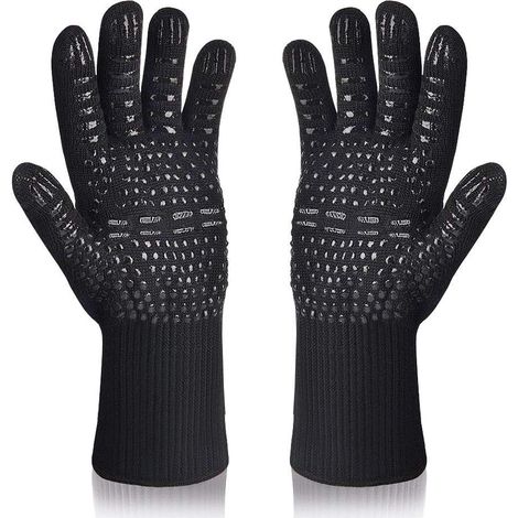 Grillhandschuhe, Ofenhandschuhe, hitzebeständig bis 800 °C, Kochhandschuhe, Barbecue-Handschuhe (1/5)