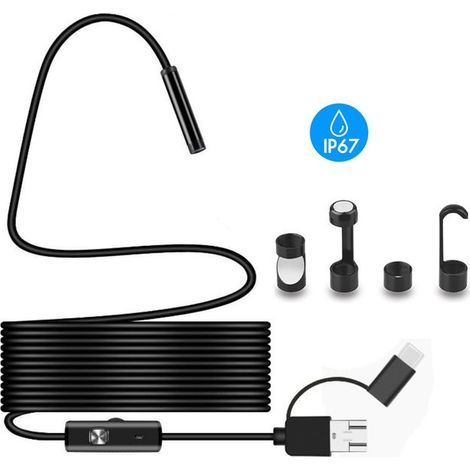 (1M) Endoscopic Inspection Camera, 3-in-1 USB Endoscopic Camera, Type-C Range Endoscopic Camera with LED for Android and iOS Smartphones (1/5)