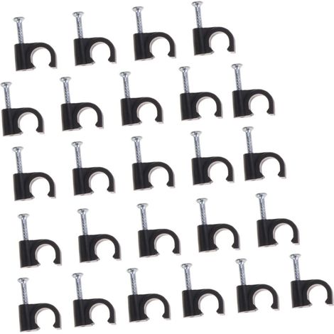 Clips de Câble Noir en Plastique et Acier avec 500 Pièces pour Gestion des Câbles et Organisation des Fils Électriques à Domicile Bureau (1/5)