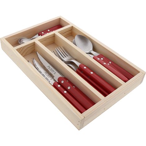 Jean Dubost - Ménagère 16 pièces Bistrot rouge
