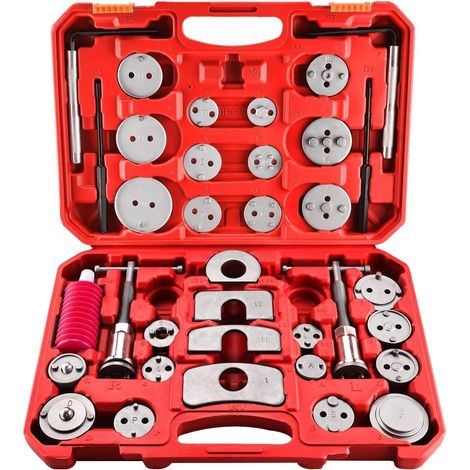 Kit de herramientas de 35 piezas para pinzas de freno de disco, juego universal de reparación automotriz, para reemplazo de pastillas de freno.