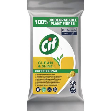 CIF Reinigungstuch Clean & Shine PROFESSIONAL Einwegprodukt 4 Pack á 100 Tücherweiß
