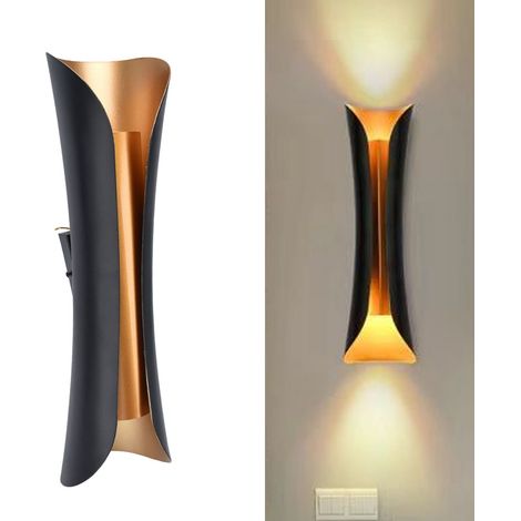 Applique murale LED à double éclairage (culot E27/E26), style moderne et minimaliste, idéale pour le salon, la chambre ou un coin nuit. Son design épuré et élancé en fait une lampe murale parfaite pou (1/5)