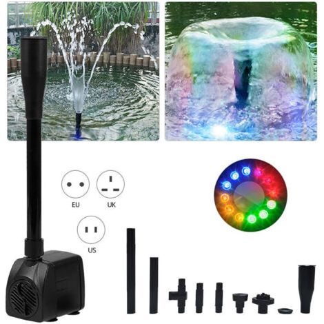 Nazalus-Vente chaude-Pompe à eau submersible avec 12 lumières LED 15W Ultra-silencieuse IP68 étanche pour fontaine d'aquarium (1/5)