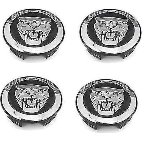 Jeu de 4 enjoliveurs noirs de 59 mm pour Jaguar X Type XK XF XJ XJ8 XJ6 (1/2)
