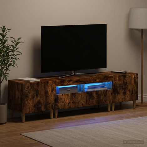vidaXL 3 Piece LED TV Cabinet DELFT Smoked Oak Engineered Wood (1/5)