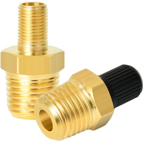 2 Pièces Valve de Réservoir, Laiton 1/4 NPT, Compacte pour Compresseur d'Air, Pneus Voiture et Camion