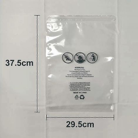 Lot de 10 sacs de rangement sous vide avec étiquette d'avertissement, sacs de compression à fermeture éclair pour vêtements, pulls, multifonctionnels et imperméables - GX-AquaForge