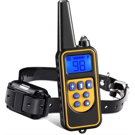 Collier de Dressage pour Chien, Rechargeable Collier Electrique pour Chien, Collier Dressage Chien avec Mode Vibration, Son, Choc Statique et Lumière, IPX67 étanche, Adapté à Tous Les Chiens (1/5)