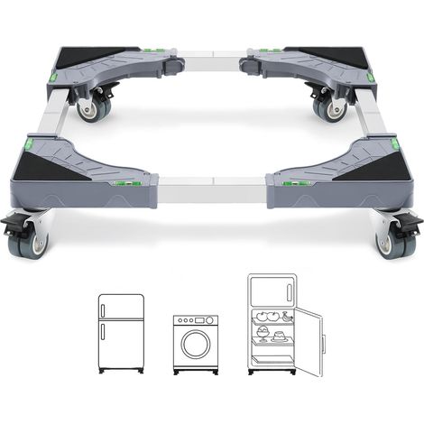 Supporto per lavatrice con 4 ruote bloccabili, portata massima 200 kg. Base regolabile in larghezza da 40 a 62 cm. Adatto per lavatrici, asciugatrici e frigoriferi. (1/5)