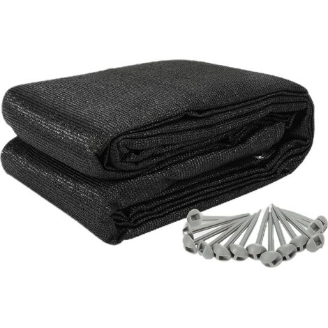 Wolketon Zeltteppich 300x600 cm HDPE Schwarz UV-stabil Atmungsaktiv mit 13 Heringe für Zelt & Caravan & Picknick