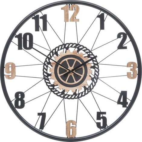 Orologio in legno e metallo mohan d65cm - Atmosphera créateur d'intérieur