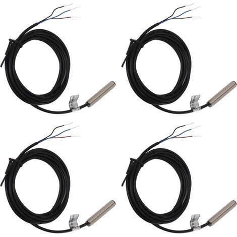 4er-Set Näherungssensor-Schalter, 8 mm Flachkopf, Metallgehäuse, NPN DC, 3-adrig, normalerweise geschlossen, induktiver Näherungssensor-Schalter (1/5)