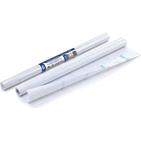 Rouleau de film adhésif en polypropylène lisse transparent neutre, support de papier quadrillé, longueur 2 mètres, hauteur 45 cm (1/2)