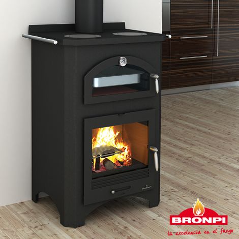 BRICOSOL ESTUFA COCINA DE LEÑA CON HORNO BRONPI MODELO MONZA