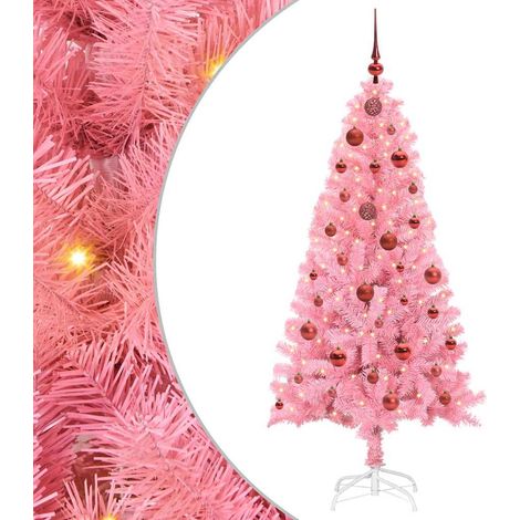 Sapin de Noël Arbre de Noël avec 150 LED avec support Rose 150 cm PVC (1/5)